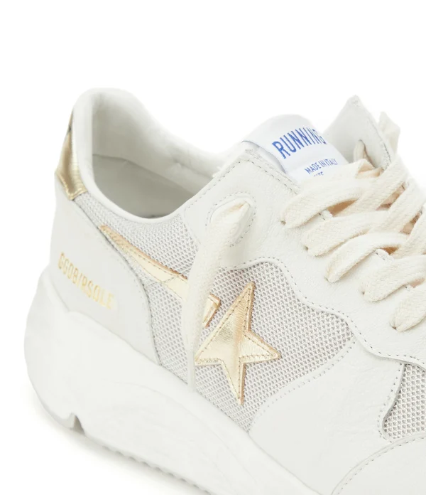 GOLDEN GOOSE Baskets Running Cuir Blanc Argenté 5