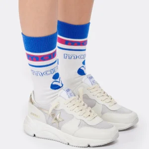 GOLDEN GOOSE Baskets Running Cuir Blanc Argenté 22