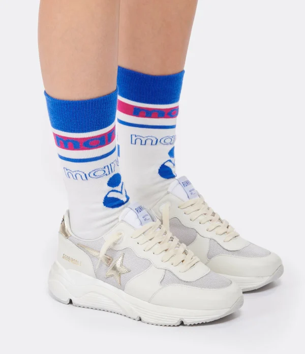 GOLDEN GOOSE Baskets Running Cuir Blanc Argenté 6