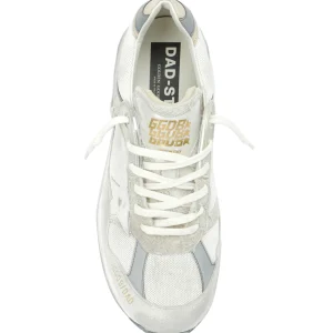 GOLDEN GOOSE Baskets Running Dad Cuir Suédé Blanc 10