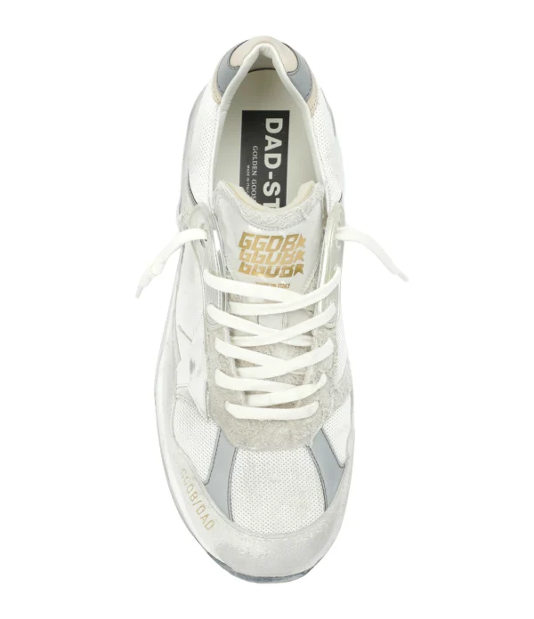 GOLDEN GOOSE Baskets Running Dad Cuir Suédé Blanc 3