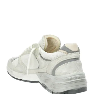 GOLDEN GOOSE Baskets Running Dad Cuir Suédé Blanc 12