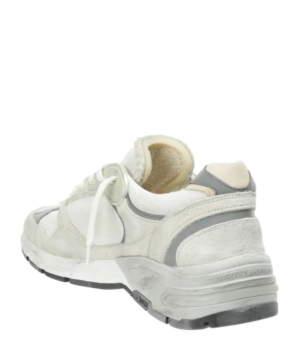 GOLDEN GOOSE Baskets Running Dad Cuir Suédé Blanc 4