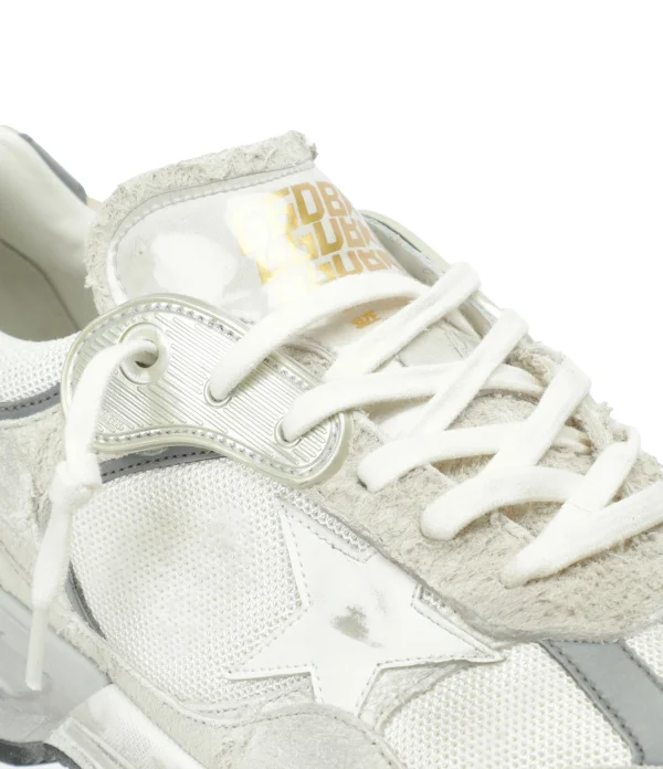 GOLDEN GOOSE Baskets Running Dad Cuir Suédé Blanc 5