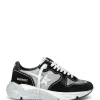 GOLDEN GOOSE Baskets Running Cuir Noir Argenté 38