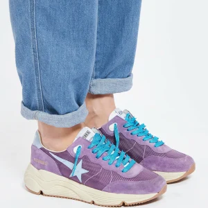 GOLDEN GOOSE Baskets Running Cuir Suédé Violet 24