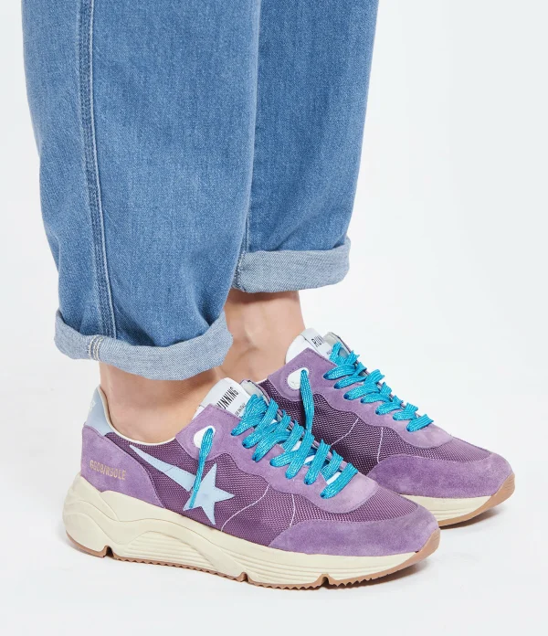 GOLDEN GOOSE Baskets Running Cuir Suédé Violet 7
