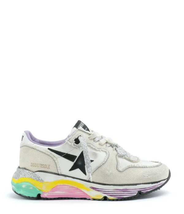 GOLDEN GOOSE Baskets Running Cuir Blanc Multicolore 1