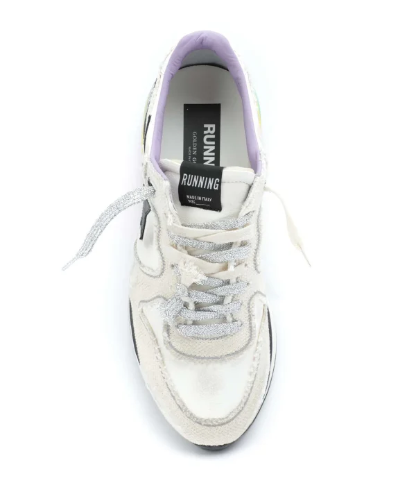 GOLDEN GOOSE Baskets Running Cuir Blanc Multicolore 3