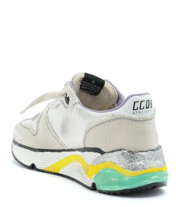 GOLDEN GOOSE Baskets Running Cuir Blanc Multicolore 4