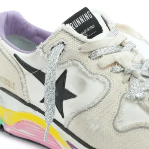 GOLDEN GOOSE Baskets Running Cuir Blanc Multicolore 15