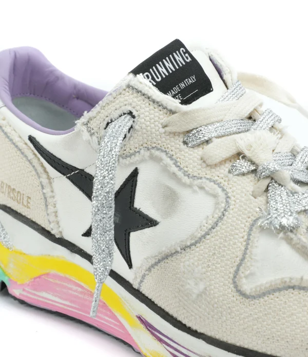GOLDEN GOOSE Baskets Running Cuir Blanc Multicolore 5