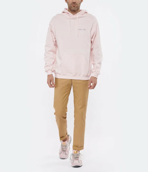 GOLDEN GOOSE Baskets Homme Running Dad Cuir Suédé Rose Blanc 7