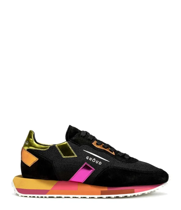 GHOUD VENICE Baskets Rush Low Mesh Noir Jaune 1