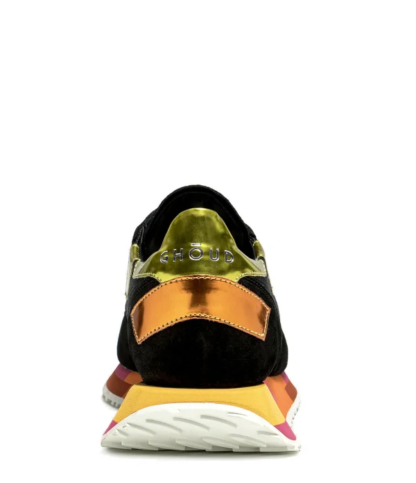 GHOUD VENICE Baskets Rush Low Mesh Noir Jaune 3