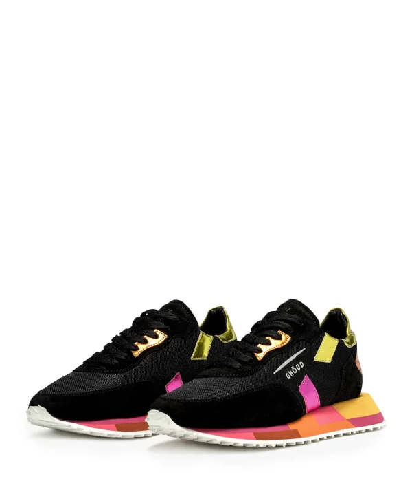 GHOUD VENICE Baskets Rush Low Mesh Noir Jaune 4