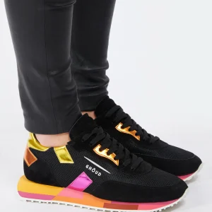 GHOUD VENICE Baskets Rush Low Mesh Noir Jaune 16
