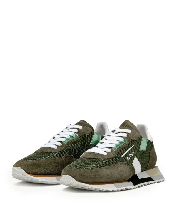 GHOUD VENICE Baskets Rush Low Mesh Kaki Blanc 4