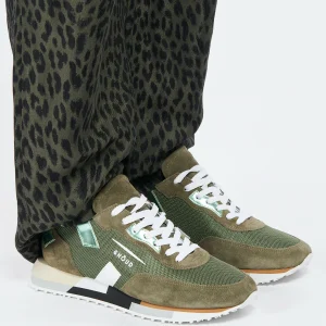GHOUD VENICE Baskets Rush Low Mesh Kaki Blanc 16