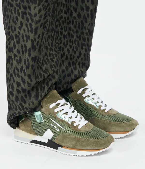 GHOUD VENICE Baskets Rush Low Mesh Kaki Blanc 6