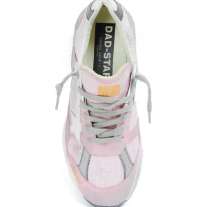 GOLDEN GOOSE Baskets Running Dad Cuir Suédé Rose 12