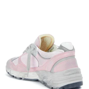 GOLDEN GOOSE Baskets Running Dad Cuir Suédé Rose 14