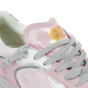 GOLDEN GOOSE Baskets Running Dad Cuir Suédé Rose 16