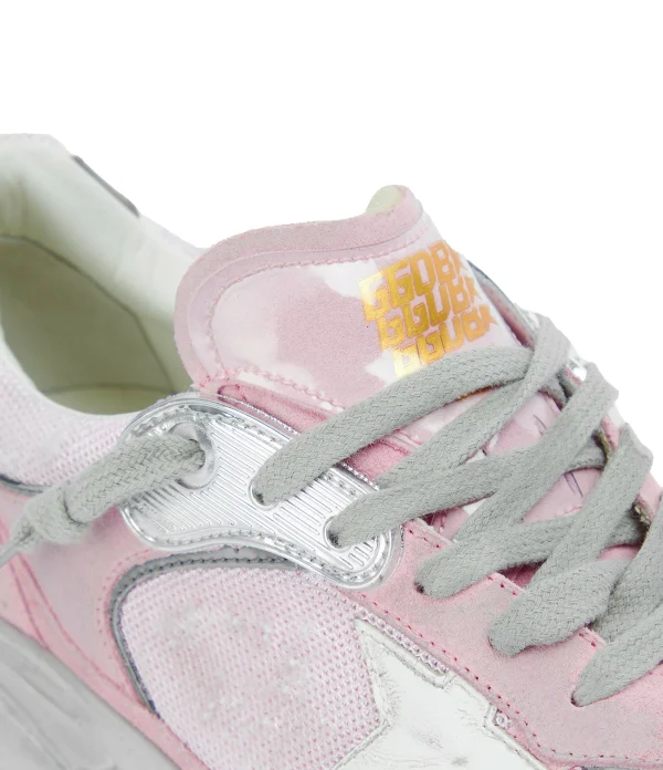GOLDEN GOOSE Baskets Running Dad Cuir Suédé Rose 5