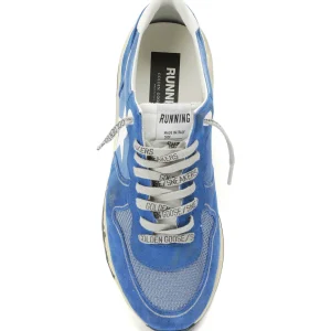 GOLDEN GOOSE Baskets Homme Running Cuir Suédé Bleu Blanc 11