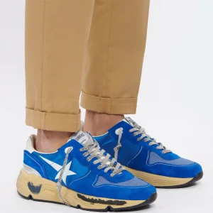 GOLDEN GOOSE Baskets Homme Running Cuir Suédé Bleu Blanc 17