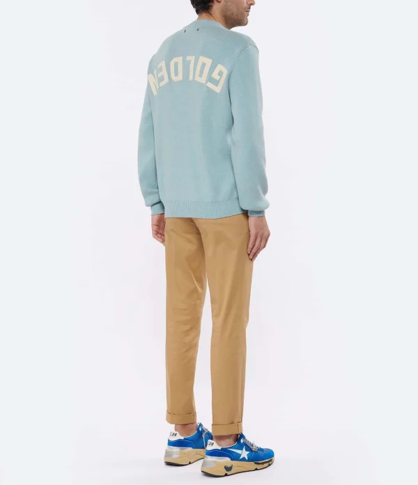 GOLDEN GOOSE Baskets Homme Running Cuir Suédé Bleu Blanc 8