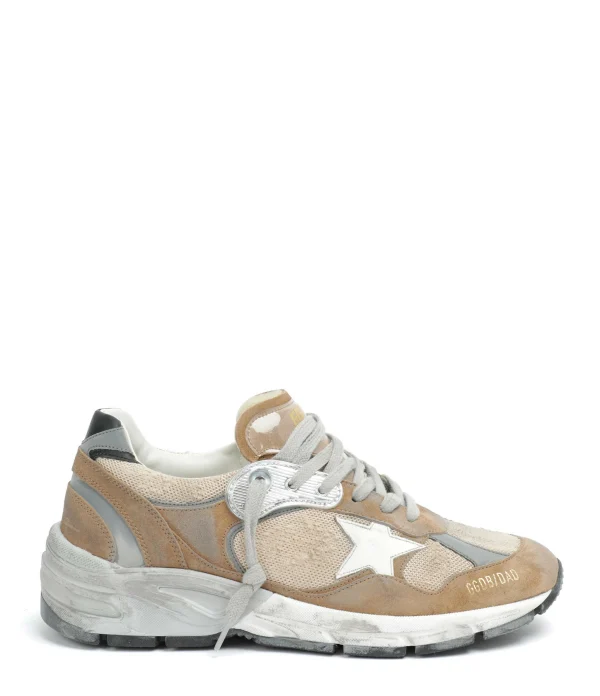 GOLDEN GOOSE Baskets Homme Running Dad Cuir Suédé Tabac Bronze 1
