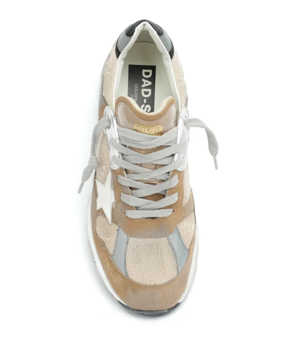 GOLDEN GOOSE Baskets Homme Running Dad Cuir Suédé Tabac Bronze 3