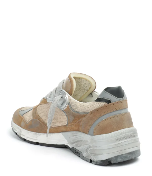 GOLDEN GOOSE Baskets Homme Running Dad Cuir Suédé Tabac Bronze 4