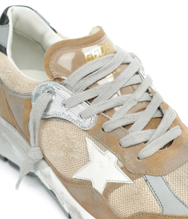 GOLDEN GOOSE Baskets Homme Running Dad Cuir Suédé Tabac Bronze 5