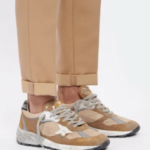 GOLDEN GOOSE Baskets Homme Running Dad Cuir Suédé Tabac Bronze 16