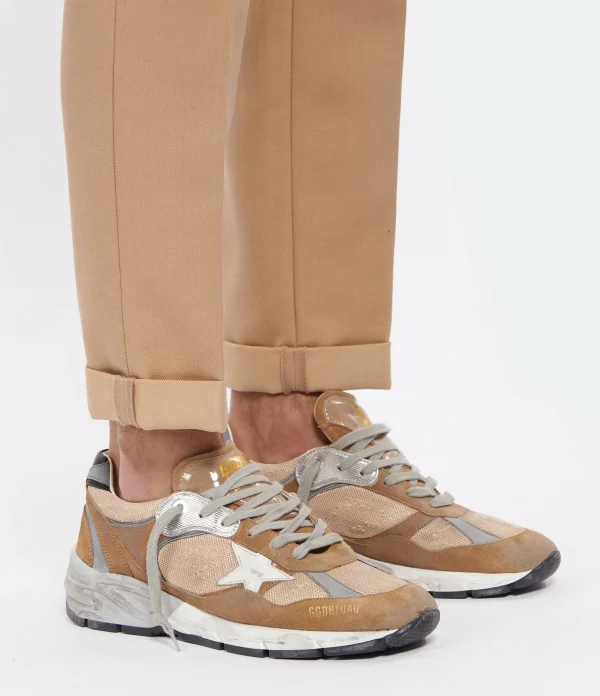 GOLDEN GOOSE Baskets Homme Running Dad Cuir Suédé Tabac Bronze 6