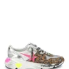 GOLDEN GOOSE Baskets Running Cuir Léopard Argenté 22