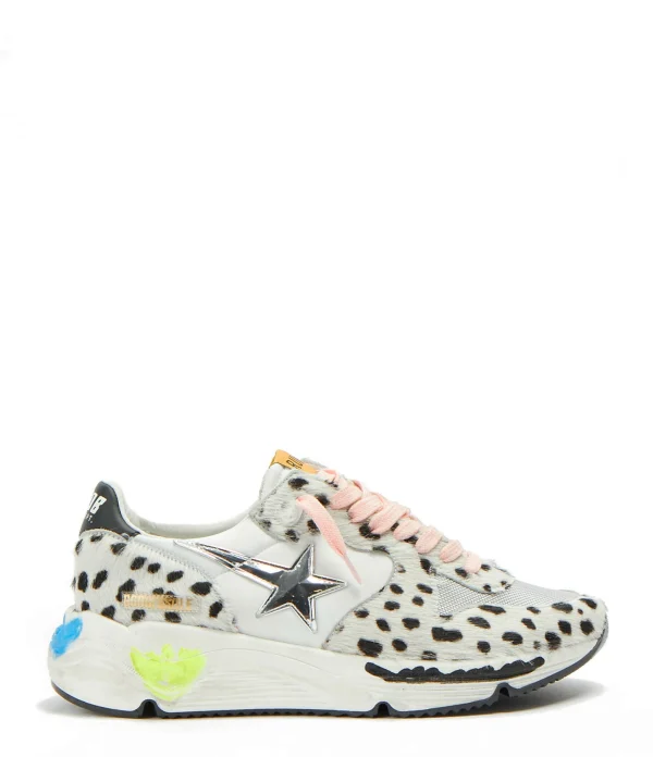 GOLDEN GOOSE Baskets Running Cuir Pois Noir Blanc 1