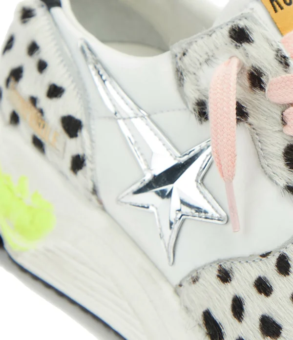 GOLDEN GOOSE Baskets Running Cuir Pois Noir Blanc 5
