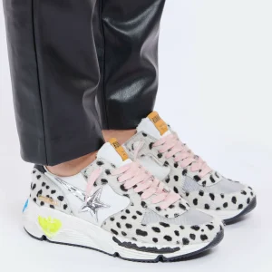 GOLDEN GOOSE Baskets Running Cuir Pois Noir Blanc 15