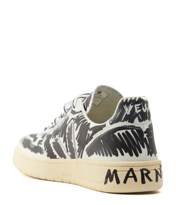 Baskets V-10 Cuir Noir, Collaboration Veja X Marni 4