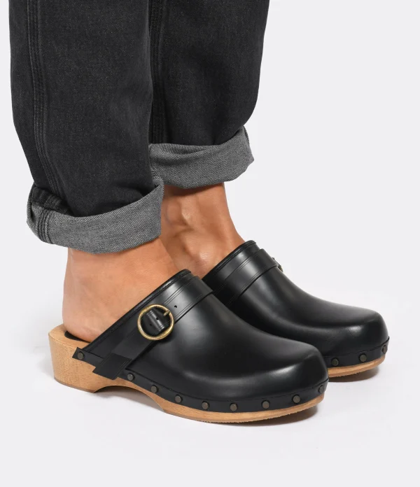 ISABEL MARANT Sabots Thalie Cuir De Veau Noir 6