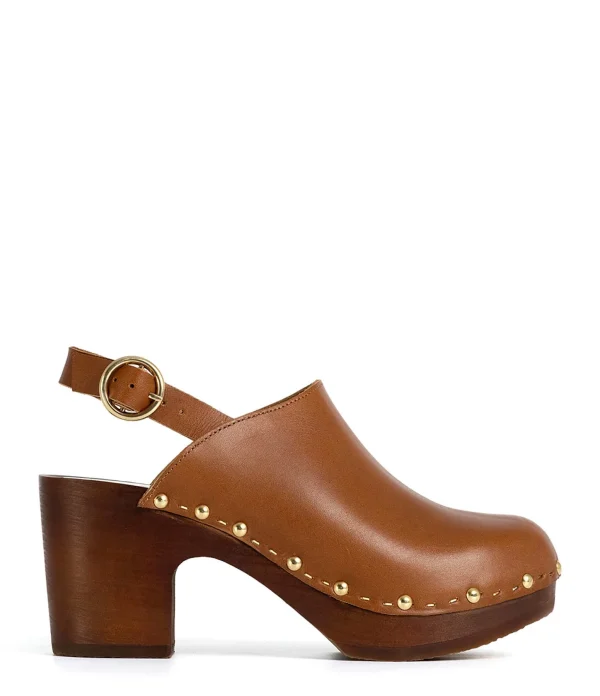 SABOT YOUYOU Sabots Yboo Bois Cuir Tan 1