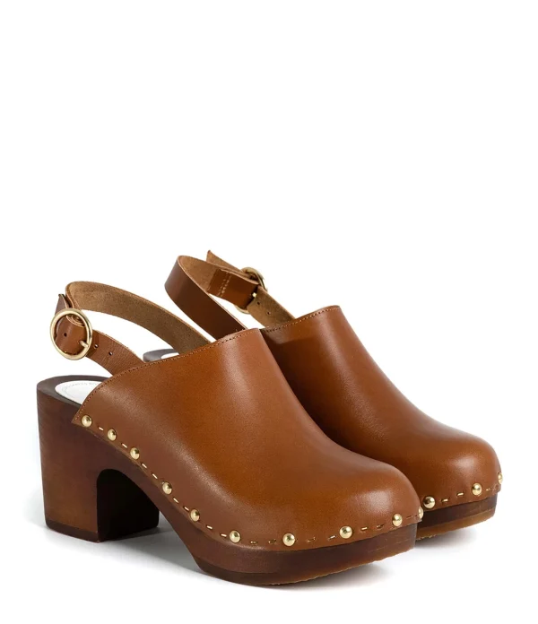 SABOT YOUYOU Sabots Yboo Bois Cuir Tan 3