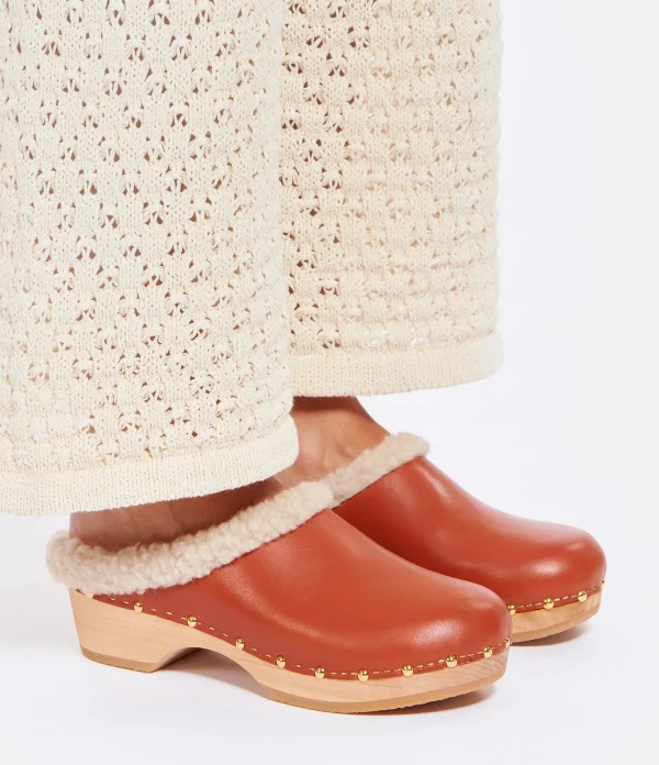 SABOT YOUYOU Sabots Yce Bois Cuir Brique 4