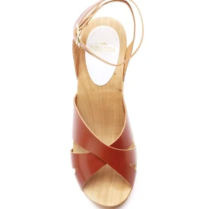 SABOT YOUYOU Sabots Ybiza Bois Cuir Caramel 10
