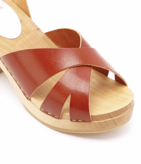 SABOT YOUYOU Sabots Ybiza Bois Cuir Caramel 5