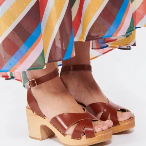 SABOT YOUYOU Sabots Ybiza Bois Cuir Caramel 16