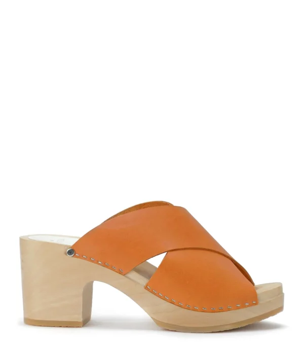 SABOT YOUYOU Sabots Yzis Bois Cuir Papaye 1